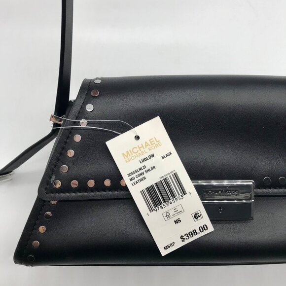 Michael Kors Black Leather Ludlow Convertible Shoulder Bag - Picture 11 of 11